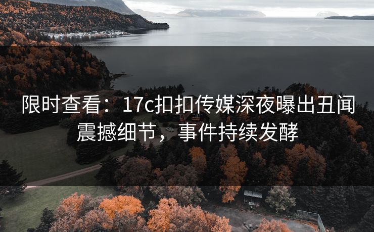 限时查看：17c扣扣传媒深夜曝出丑闻震撼细节，事件持续发酵